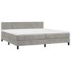 Exclusive House - LED Bed Slat Base with Mattress Light Grey 200x200 Cm