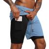 Trendy Ademende Sneldrogende Sportshorts voor Mannen - Dubbellaags Fitness Zomerkleding