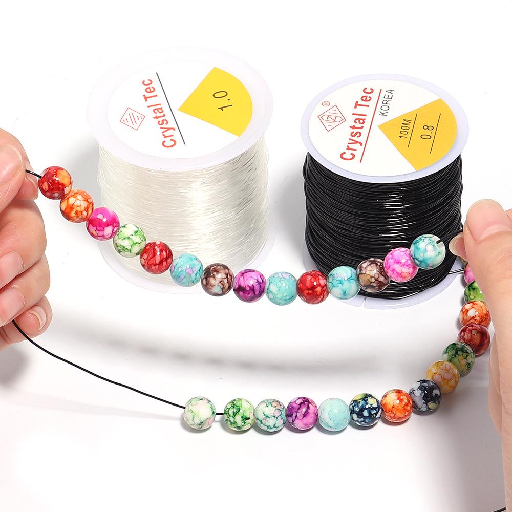 Large Roll Crystal Elastic Beading Cord - Transparent Stretch Jewelry Material for DIY Handmade Accessories