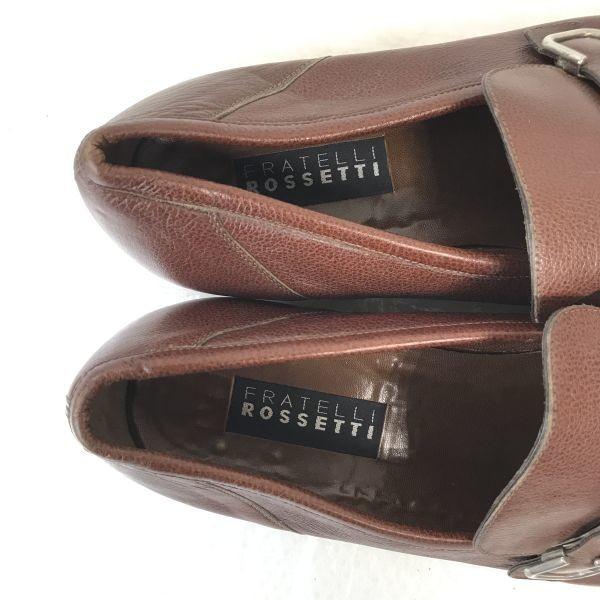 Fratelli rossetti/Leather Monk Strap Loafers/10/28.0-28.5/Brown/BROWN/Business Dress Shoes(USED)