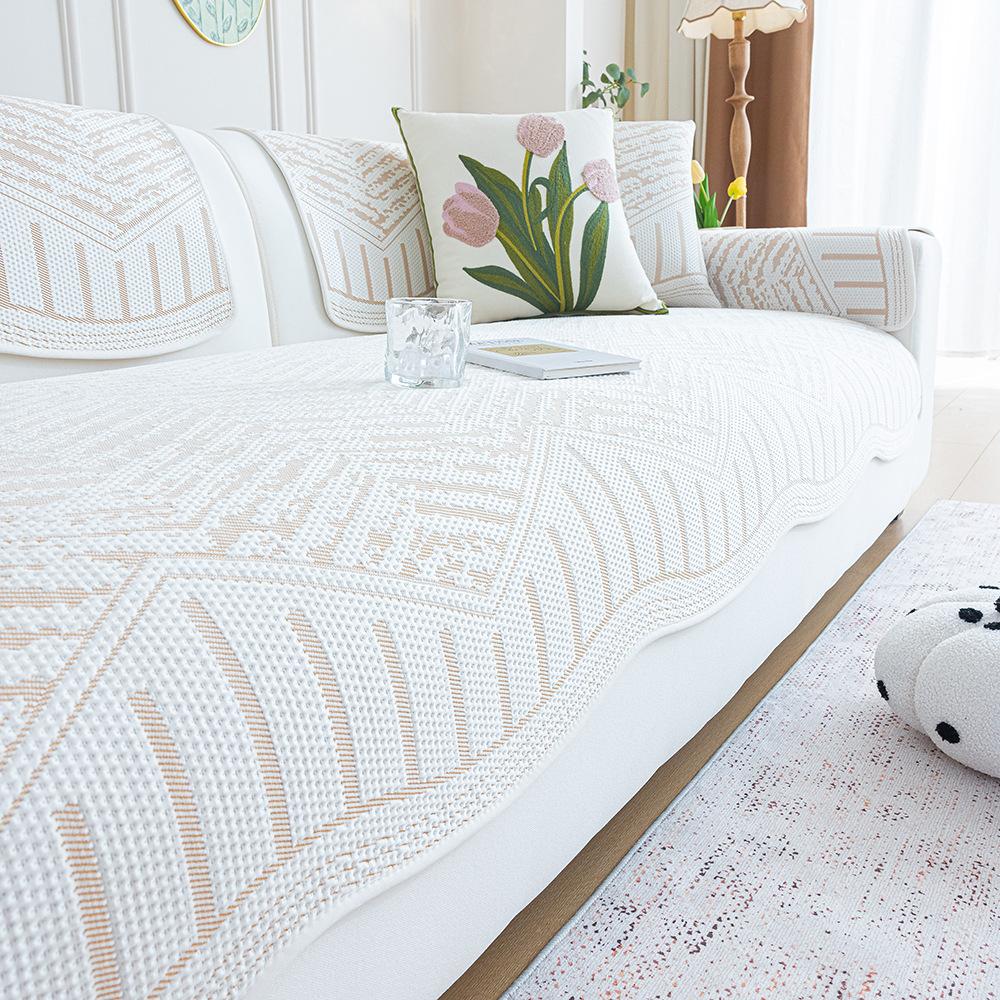 Summer New Ice Silk Cool Bean Sofa Cushion Cool Breathable Non-Slip And Dirt-Resistant Simple Special-Shaped Seat Cushion Sofa Cover