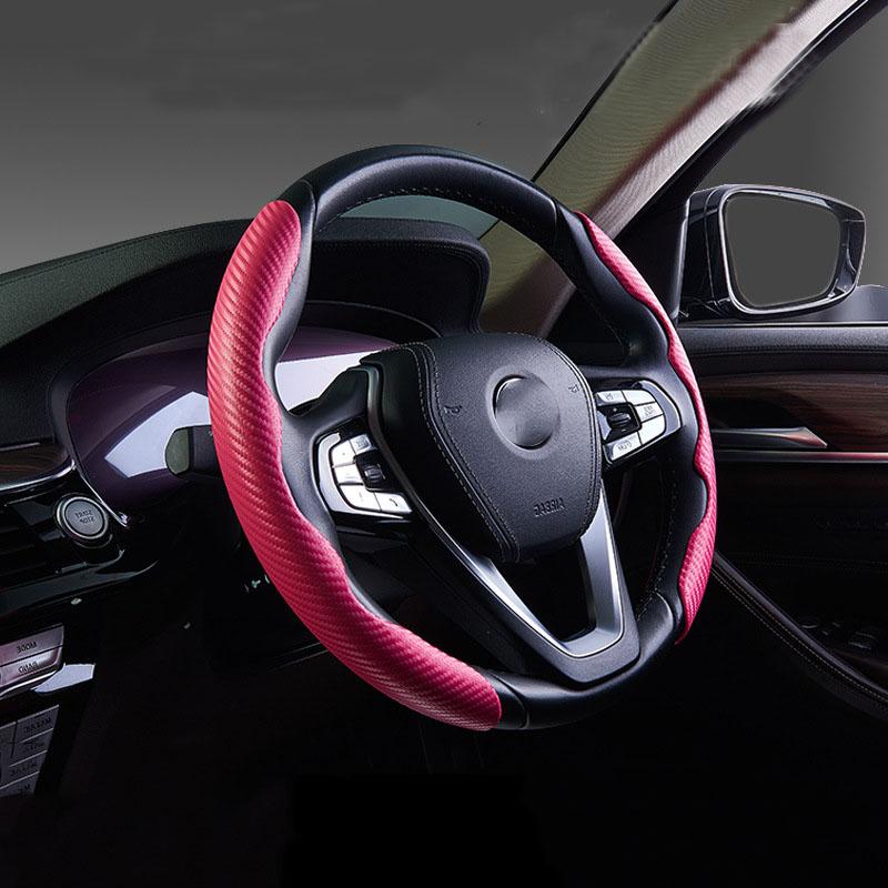 For Ideal Steering Wheel Cover Four Seasons Universal Ultra-thin Carbon Fiber Pattern Decoration Modified Car Card