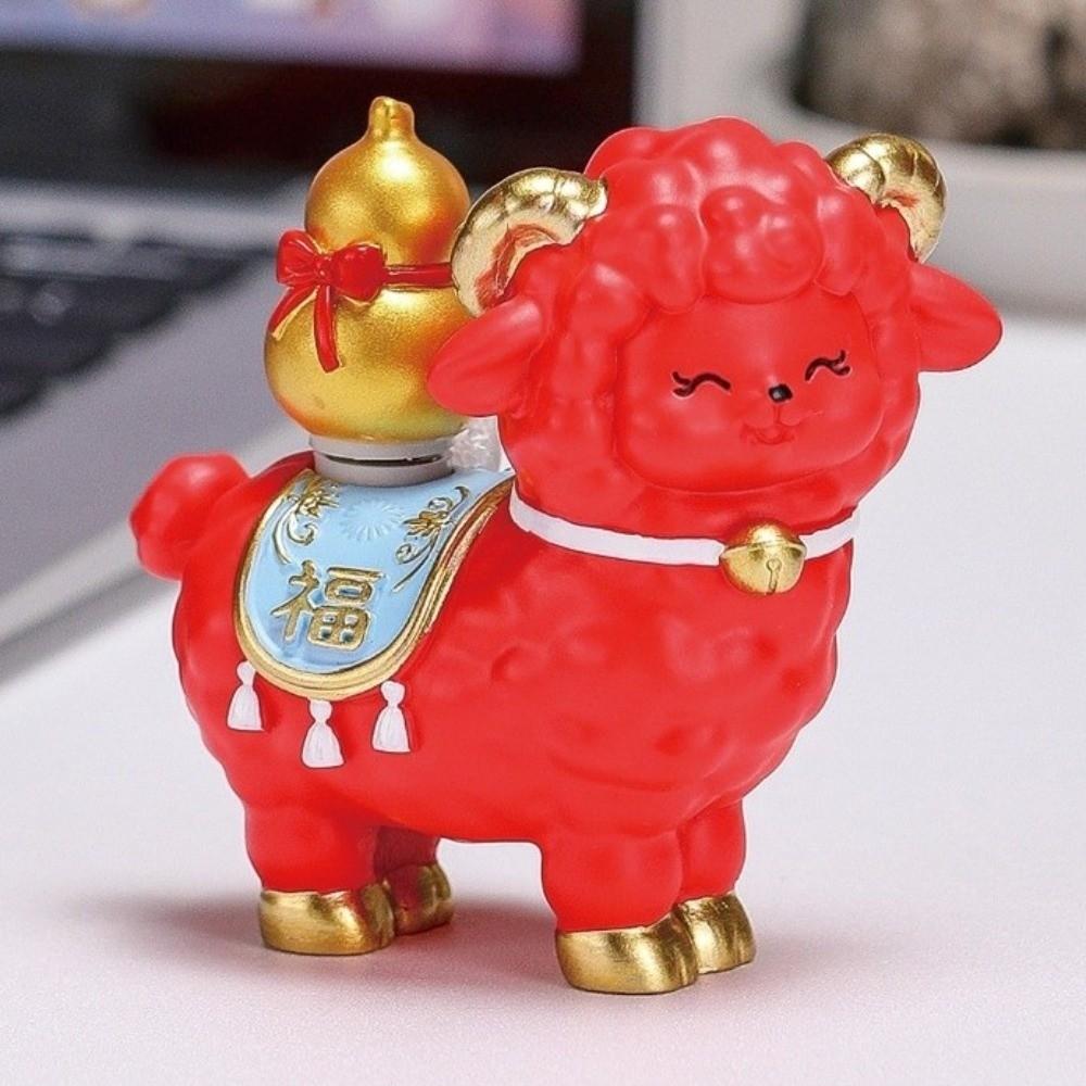 Rotating Goat Figurine Chinese Style Zodiac Goat Ornament Auspicious Sheep Ornament Gift