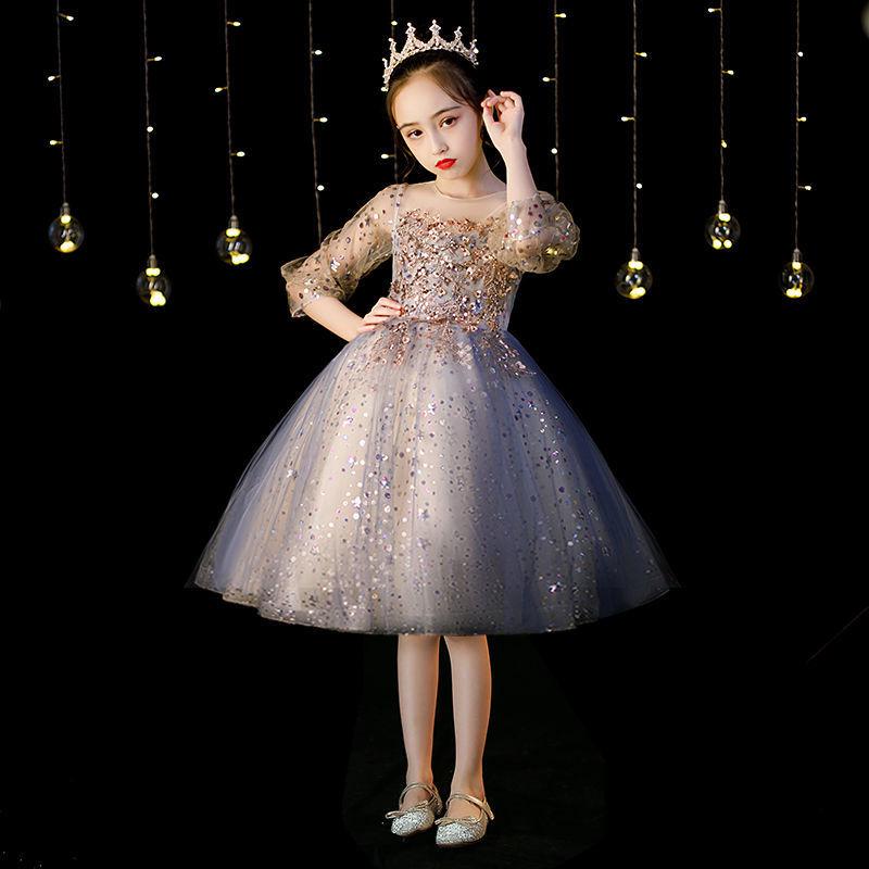 

Вечернее платье принцессы для девочек – Приталенный костюм для дня рождения и выступления на фортепиано 170cm (Height 155-165cm / Weight 47-52.5kg)