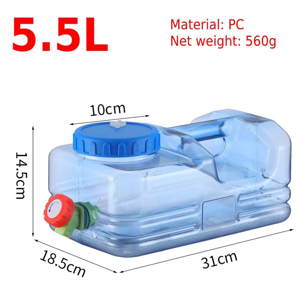 5.5L/10L Capacity Outdoor Water Bucket Portable Driving Wateater Bucket Portable Tank Container with Faucet for Camping