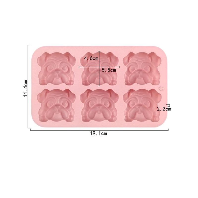 

Bulldog Chocolate Silicone Mold Cartoon Animal Soap Candy Cookies Ice Cube Tray Dog Treats Craft Wax Melts Kitchen Baking Tools