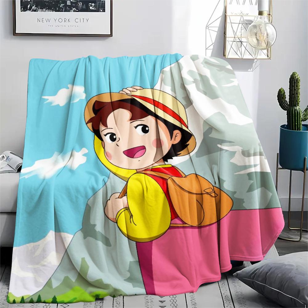 1 Stück Heidi Alpen Cartoon-Druck Flanelldecke, Hohe Qualität für alle Jahreszeiten, Heimdekoration, Wärme und Komfort, Perfekt für Weihnachtsgeschenke