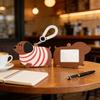 PU Leather Leather Dog Pendant Multifunction Cartoon Keychain Fashion Card Case  Male/Famale