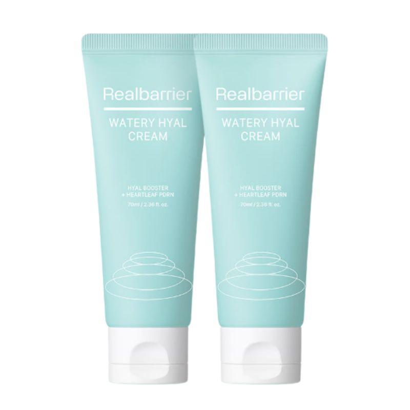 [Real Barrier] Watery Hyal Cream (70ml x 2ea Set) – 10-Layer Hyaluronic Acid Deep Hydration Gel-Cream with MLE® Technology 70ml x 2ea