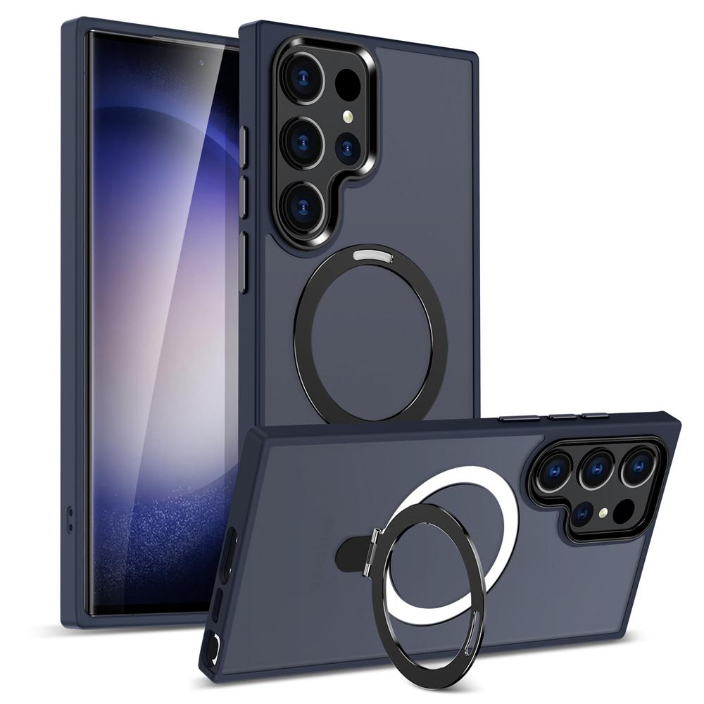 Folding Holder For Magsafe Clear Case For Samsung Galaxy S25 S22 Ultra S24 Plus S23 FE Magnetic Wirelesss Charge Lens Stand Cove
