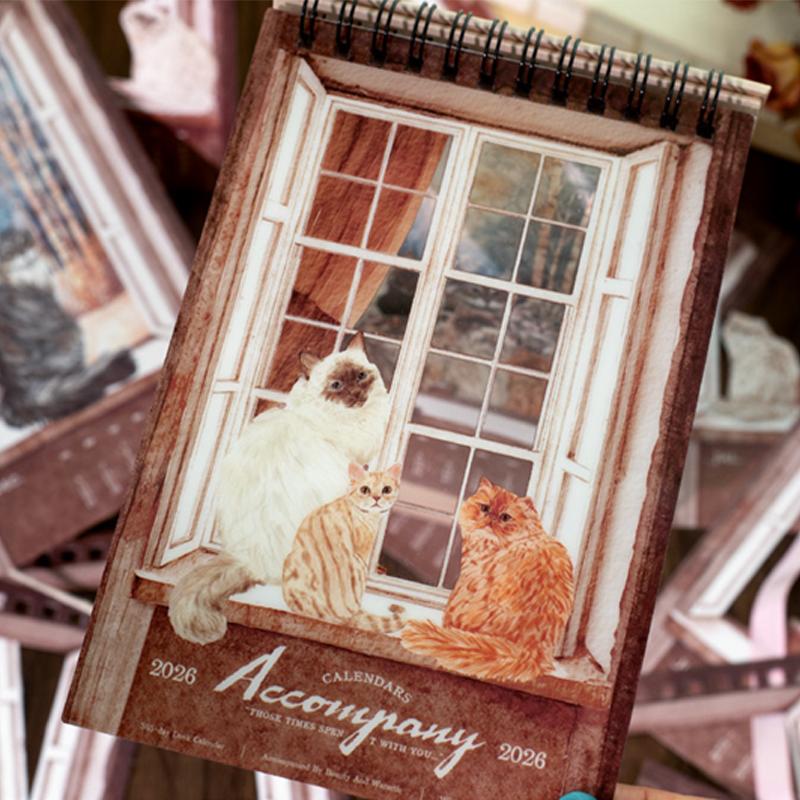 Companion Series 2026 Openwork Desk Calendar Creative Desktop Decor Multi-Functional Schedule Planner Minimalist Home Decor Gift