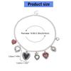 Fashionable Gothic Chunkies Chain Necklace With Flaming Heart Charm and Evil Eyes Pendant for Halloween Jewelry