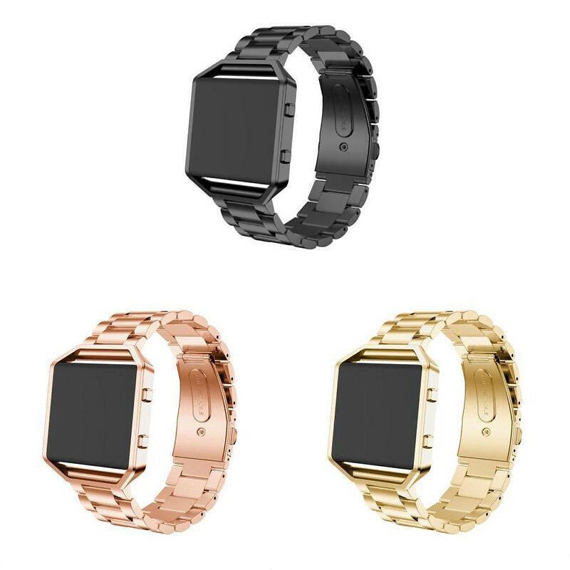 Elegantes Edelstahlarmband für Fitbit Blaze mit strapazierfähigem Netzdesign und Faltschließe