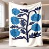 Large Floral Botanical Print Throw Blanket for Sofa Couch Home Decor Cozy Winter Autumn Gift 150x200cm