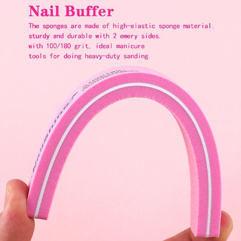 "Double-sided Nail File Blocks Colorful Sponge Nail Polish Buffing Sanding Buffer Strips Polishing Pedicure Manicure Tools"
