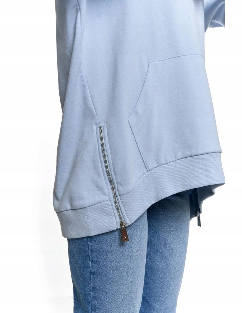 Women's Sweatshirt with Hood Cotton Fashionable Oversize Soft MORAJ S BLUE