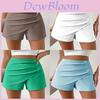 Summer Waistcontouring Pleated Skirt Pants With Pockets For Casual Outdoor Wear