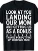 Look At You Landing Our Mom Funny Father'S Day Dad Presents T-Shirt Plus Size Retro Casual Round Neck Printed T-Shirt Un