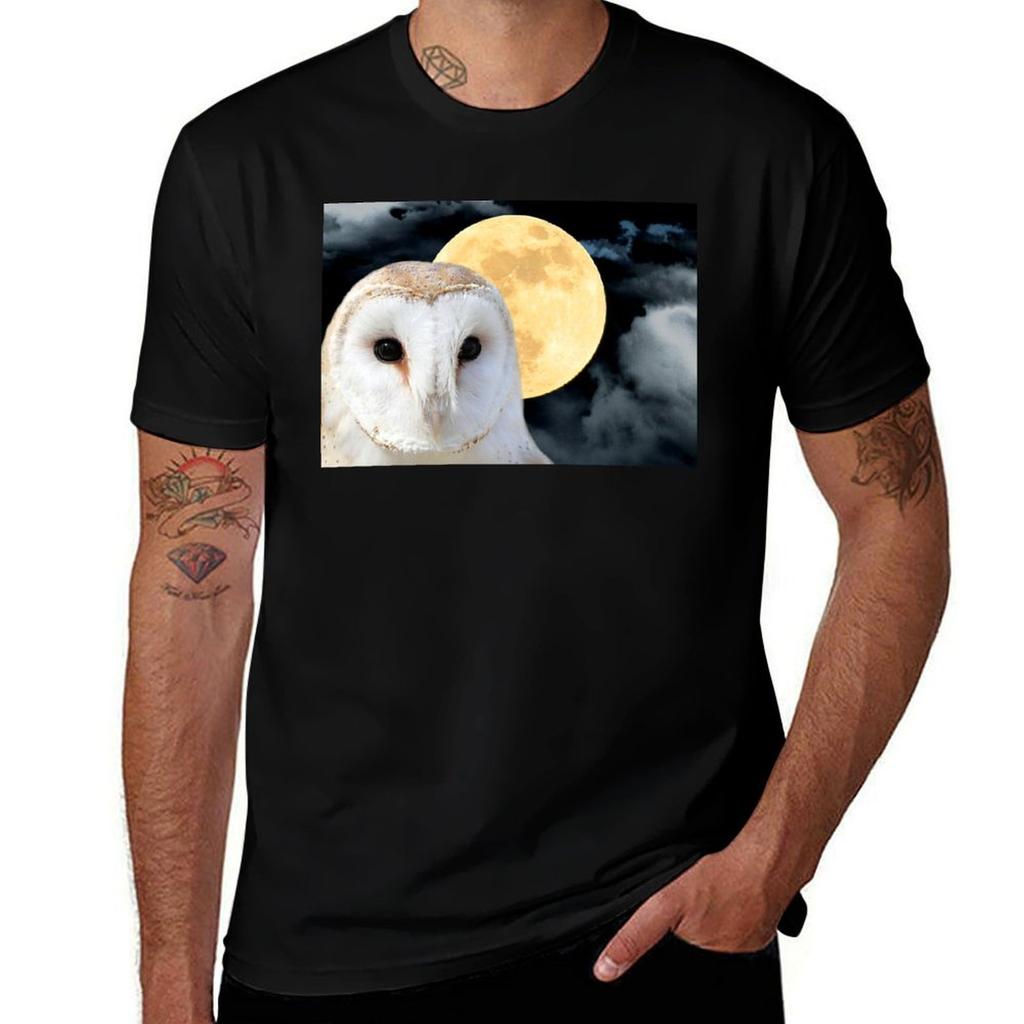 Barn Owl Bird Modern Country Art Modern Cottage Chic Art A493 TShirt Work Duty Casual TShirt