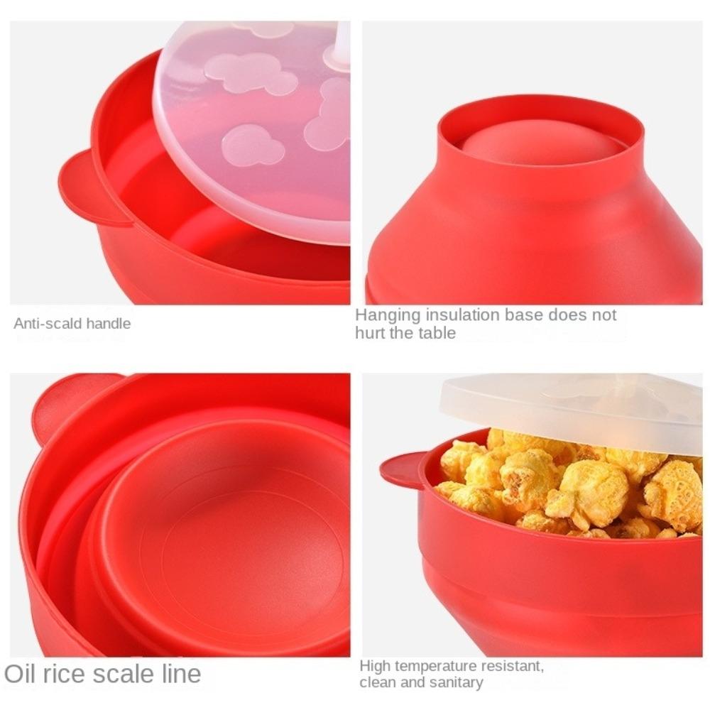 Silicone DIY Popcorn Bucket Microwave Popcorn Maker Reusable Chips Fruit Dish  Kitchen Gadgets