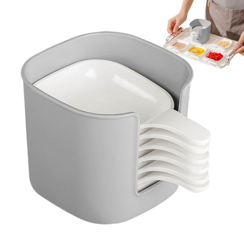 Dipping Sauce Bowls Small Dip Bowls With Storage Box Portable Soy Sauce Dish 6x Seasoning Sauce Tray For Side Dish Ketchup Soy