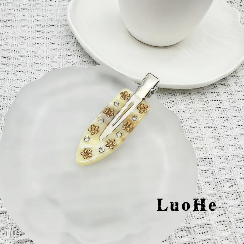 Fermaglio per capelli Luohe Fiore Retrò Strass, Fermaglio per frangia ambra senza segni per donna