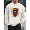 Cool Bear, Trendy Print Men'S New Round Neck Sweatshirt, Loose And Fashionable Casual Sports Top For, Versatile Pullover