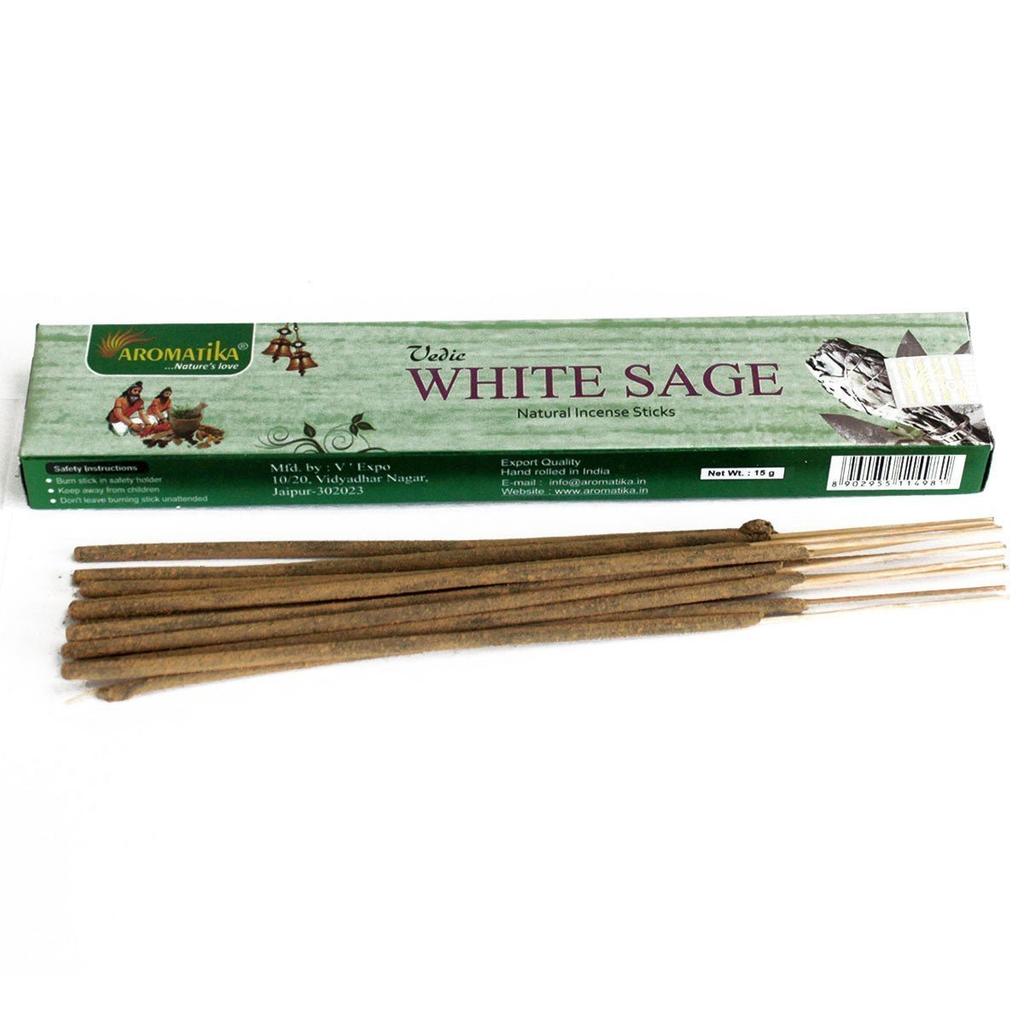 White Sage Vedic Incense Sticks, 12 Count