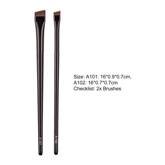 Yousheng 2Pcs Eyebrow Brushes Soft Bristles Labor-saving Nylon Inclined Flat Angled Eyeliner Brushes Makeup Tools Women Makeups