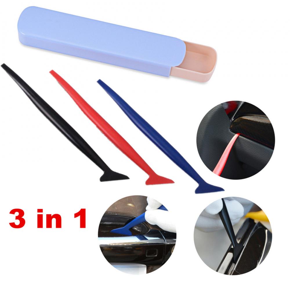 3Pcs Universal Auto Car Vinyl Wrap Tuck Tools Gasket Micro Squeegee Window Tint