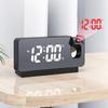 8 inch Projection Alarm Clocks Large Screen Projection Time LED Digital Alarm Clock USB Plug-in 180° Rotatable