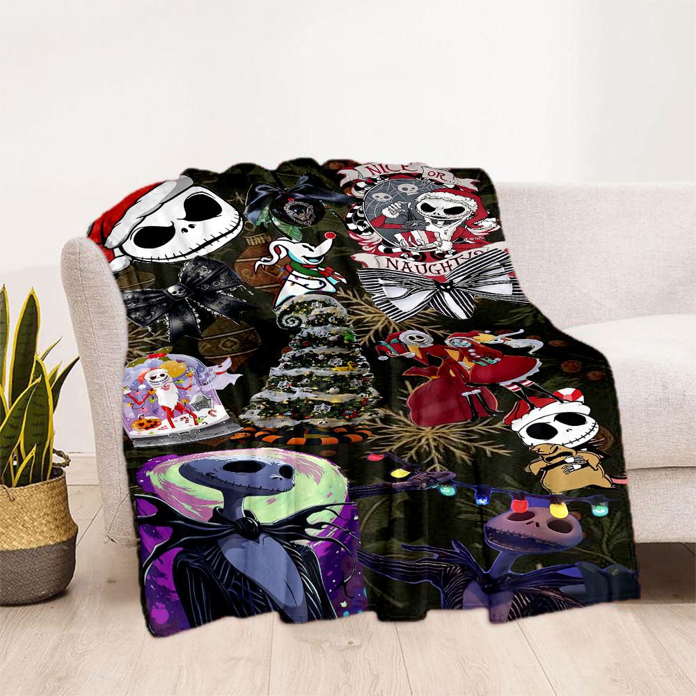 Christmas Nightmare Blanket Comfortable Suitable for Chair Couch Office Chair for All Seasons Modern Style Gift for Travel Home Birthdays