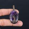 Tree Of Life Amethyst Gemstone Pure Copper Wire Wrapped Handmade Pendant Jewelry