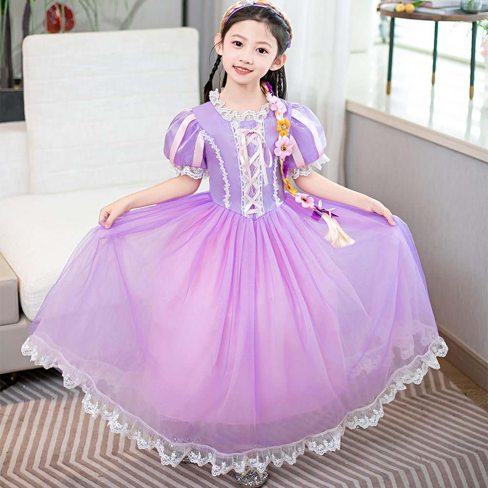 [DKJLSTORE] Prinzessinnen-Haarschmuck für Kinder, Rapunzel Perücken-Haarband, Haar-Accessoire, Blondes Haar, Geburtstags-Accessoire, Cosplay, Halloween, Weihnachten, Niedlich,