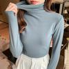 Women's High-Neck Knit Base Layer - Slimming Solid Color Autumn 2026 Style