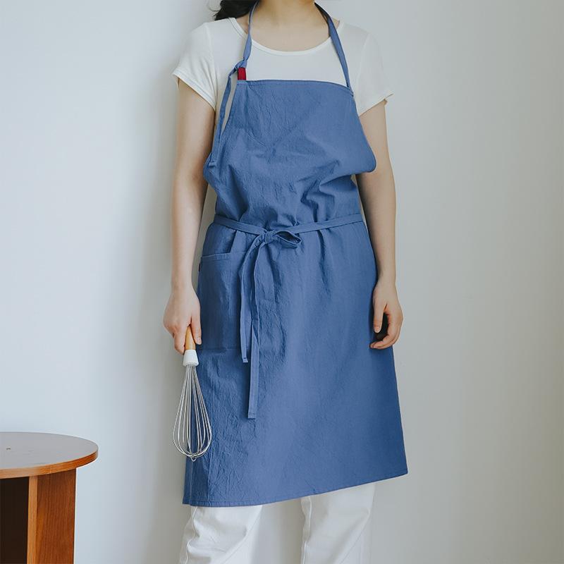 Hot-selling Cotton and Linen Apron Thin Breathable Large Size Sleeveless Solid Color Home Kitchen Overalls