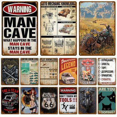Vintage Room Decoration Home Decor Items Tin Signs Aesthetic Men Bedroom Metal Signs Retro Metal Plate Posters Wall Art Mural