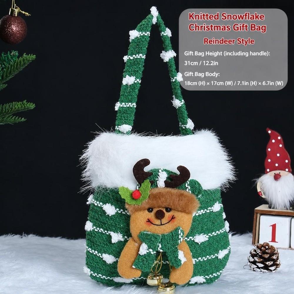 Material Gift Bags Animal Design Handheld Style Candy Bags Apple Candy Print Christmas Decoration Storage Bags Children Party