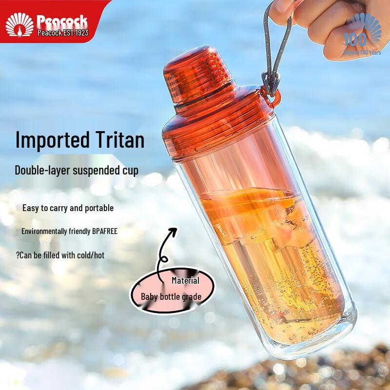 Peacock Tritan Double-Wall Insulated Water Bottle