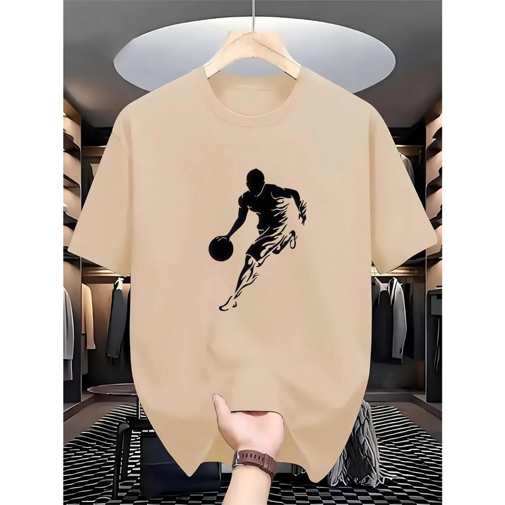 2026 Summer Short Sleeved Men's T-shirt Loose Youth Versatile Trendy Round Neck Half Sleeve Simple