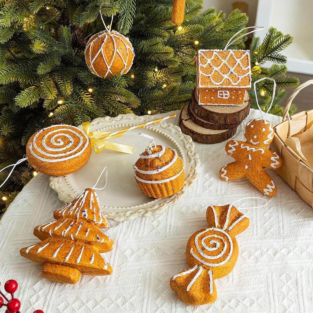 Cute Gingerbread Man Christmas Garland Ornament Festive Hanging Decor New Year Festive Accessory Christmas Decorations
