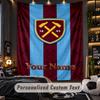 TapestryWest Ham United FC Custom Name Text Personalized Wall Hanging Tapestry Home Wall Decor