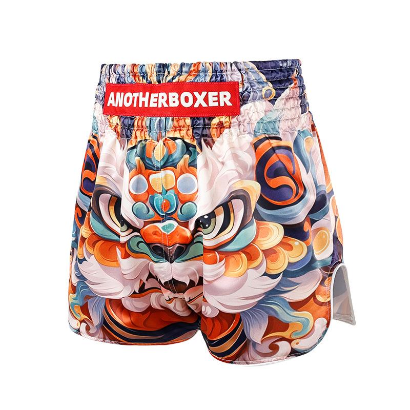 Lion Dance Sanda Training Pants Male Professional UFC Pants Boxing Shorts S
