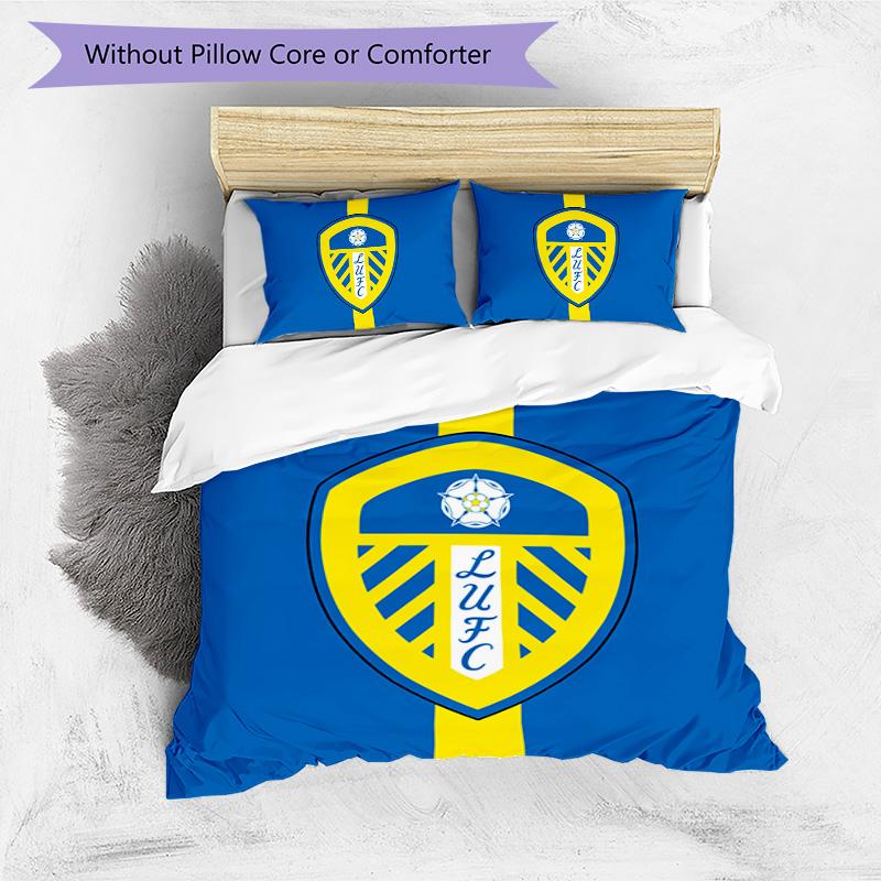 Leeds United Pattern Bedding,Quilt Set Quilt Cover Pillowcase Home Birthday Gift (1*duvet Cover+2*pillowcase,without Core)