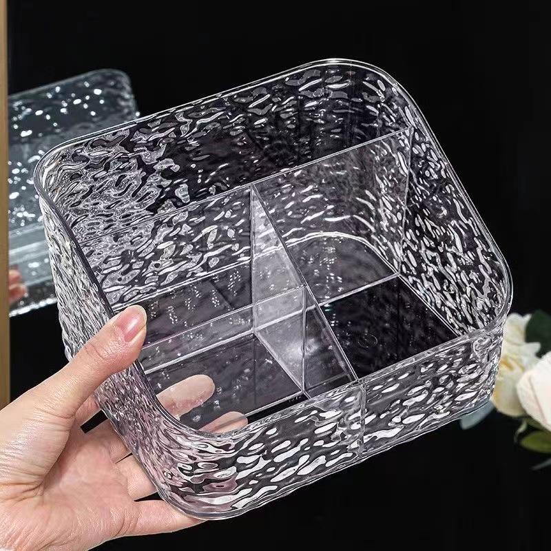 Luxury Glacier Pattern Makeup & Skincare Storage Box for Girls' Dorms - Durable & Stylish