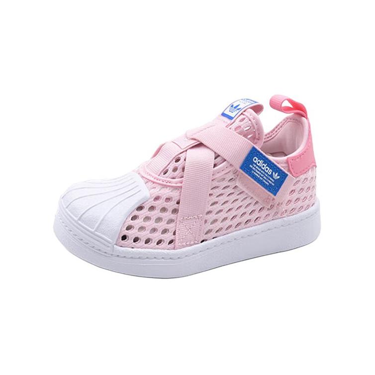 Adidas Originals Comfortable Simple Sweat-Absorbing Breathable Durable Low-Top Walking Shoes Baby Shoes Pink White IE8198