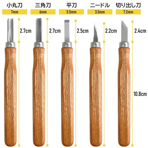 Socpuro Carving Knife Set, Wood Carving, Chisel for Beginners, Art Knife with Wooden Handle, Straight, Curved, and Irregular Carving, from Rough to Fi