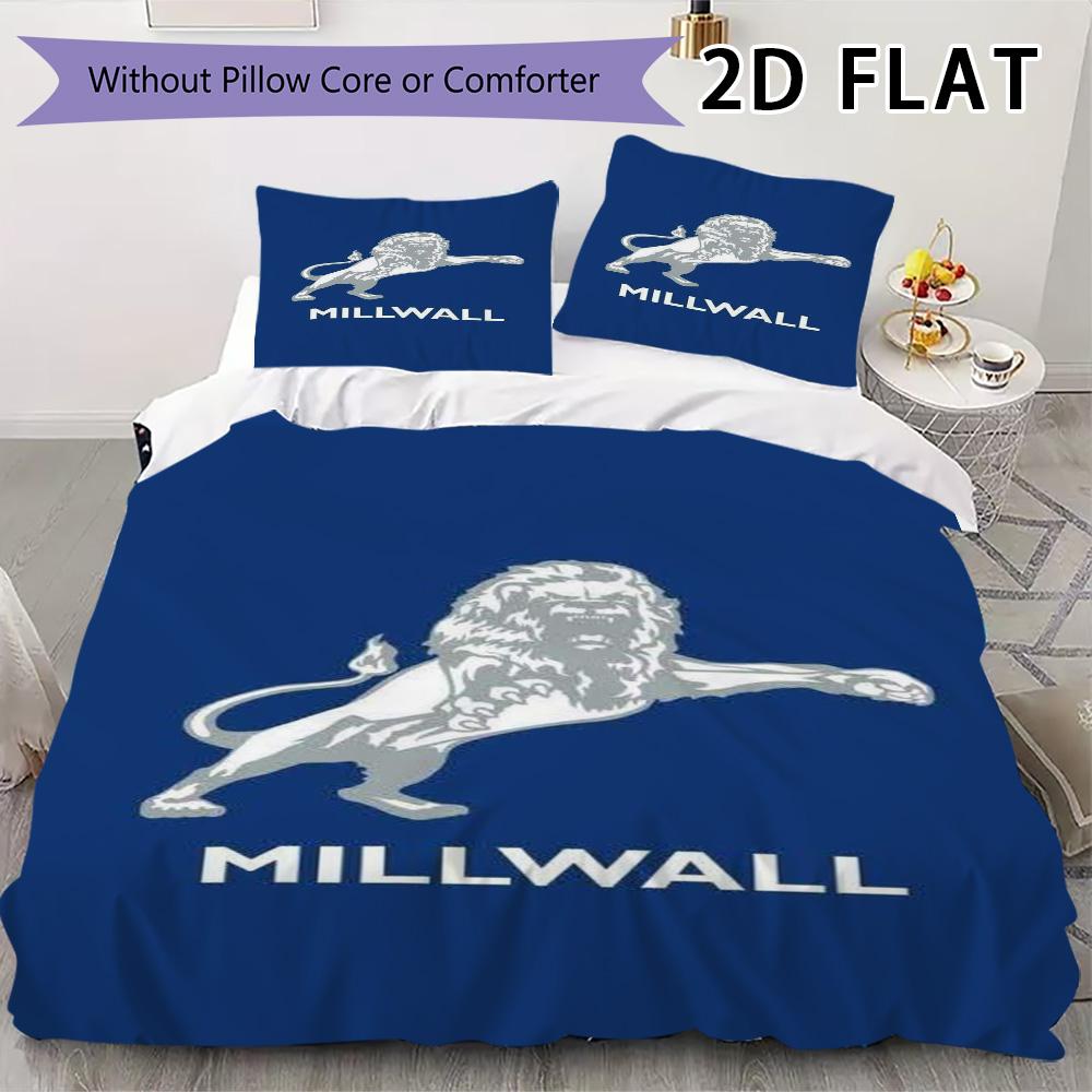 Millwall FC Set Copripiumino Trapuntato Coperta Trapuntata Federa Decorazione per la Casa Regalo di Compleanno (1 * copripiumino + 2 * federe senza imbottitura)