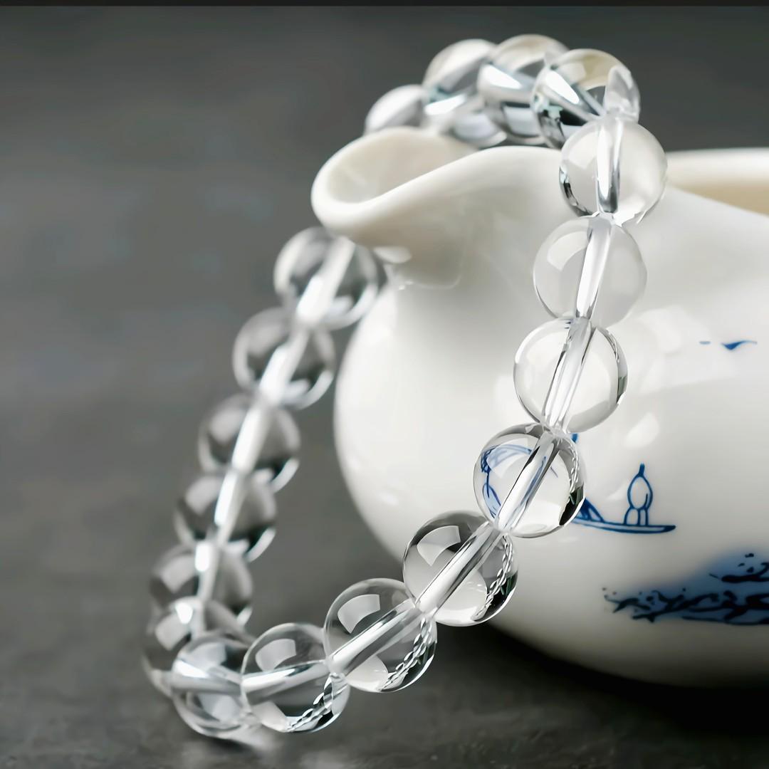 Браслет из имитации белого хрусталя - Прозрачный, без включений, идеально подходит для подарка