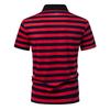 Summer Men's Classic Striped Polo Shirts Short Sleeve Breathable Casual T-Shirt Contrast Color Lapel Collar Streetwear Basic Top